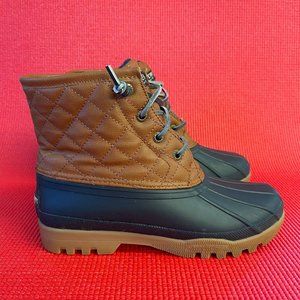 Sperry Top Sider Womens STS96104 Leather Black Brown Winter Duck Boots Size US 6